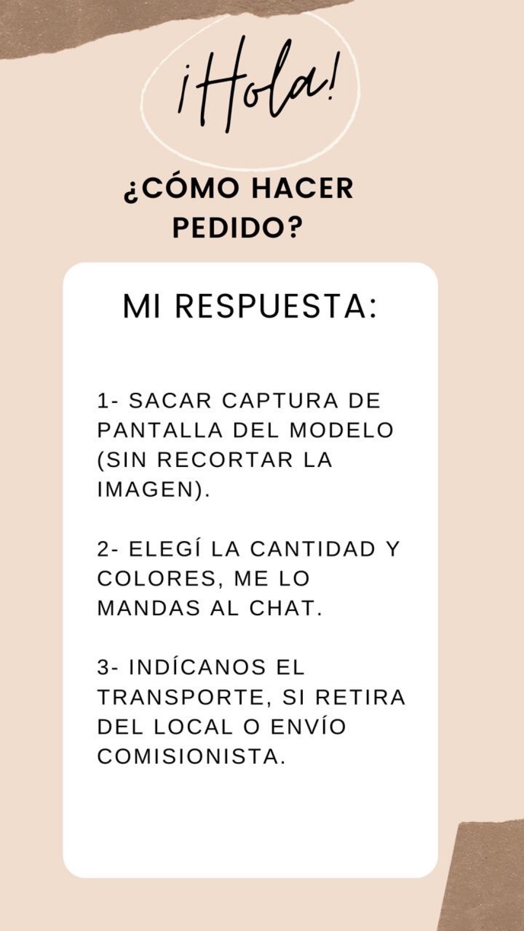 ¿Cómo hacer pedido?